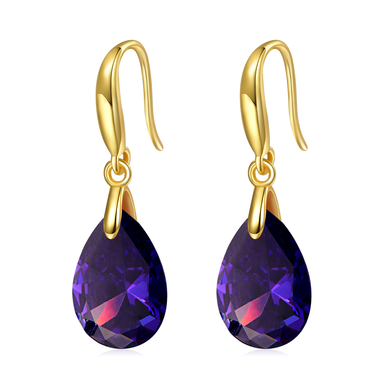 Pear-shape Birthstone Dangle Earrings image number 0