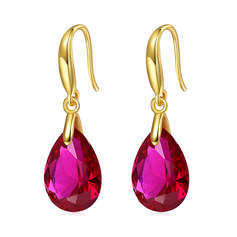 Pear-shape Birthstone Dangle Earrings image number 0