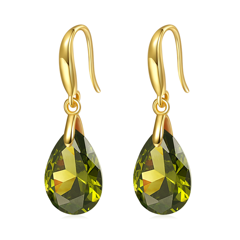 Pear-shape Birthstone Dangle Earrings image number 0