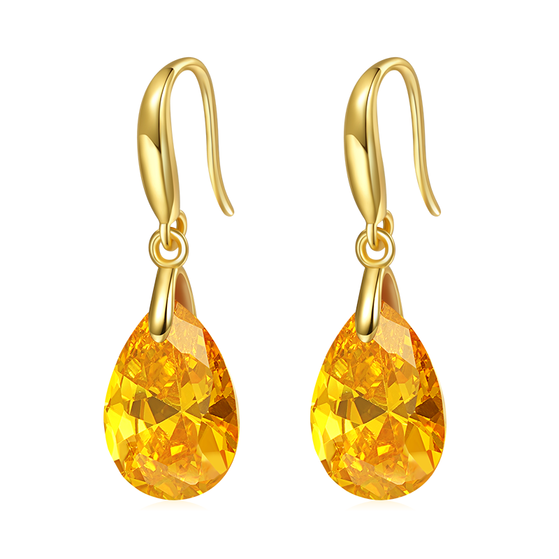 Pear-shape Birthstone Dangle Earrings image number 0