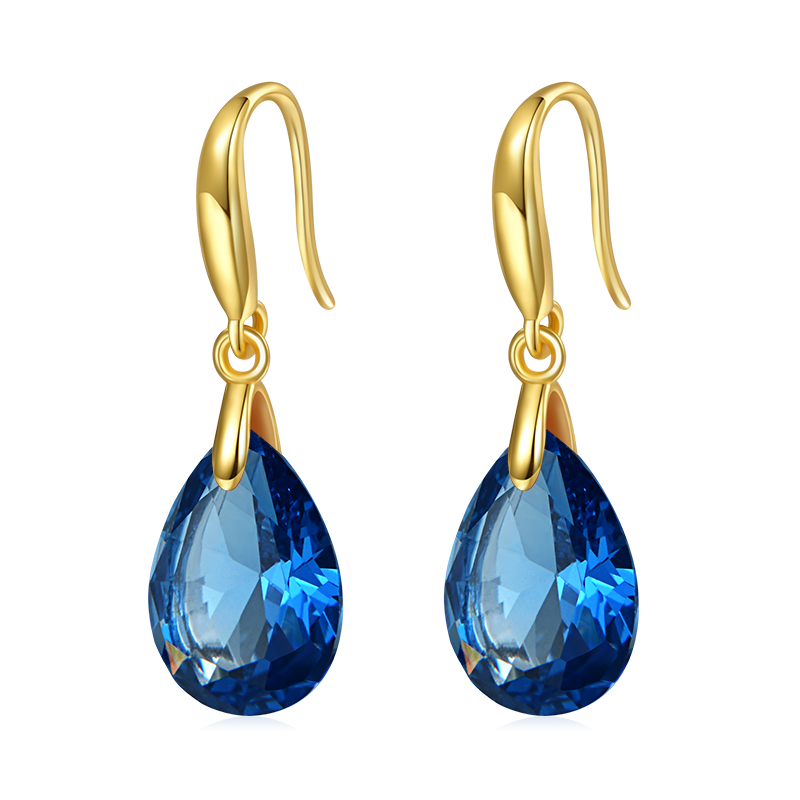 Pear-shape Birthstone Dangle Earrings image number 0