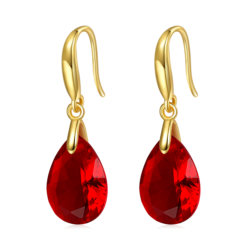 Pear-shape Birthstone Dangle Earrings image number 0