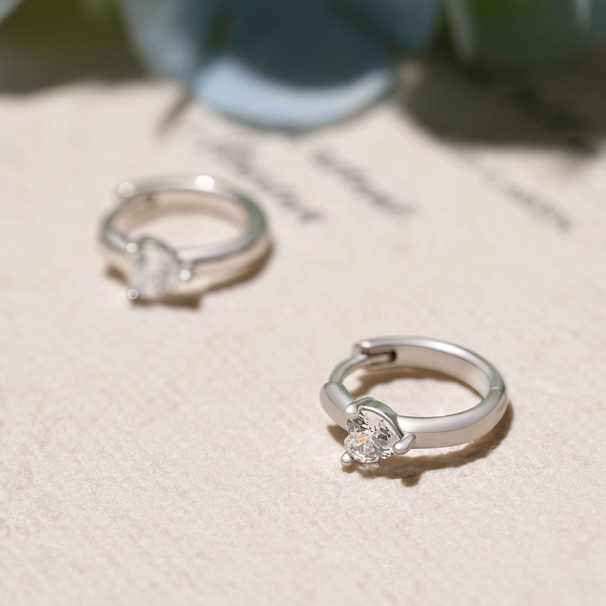 Birthstone Heart Hoop Earrings image number 2