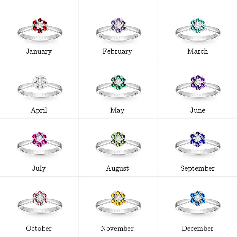 Birthstone Flower Ring image number 6
