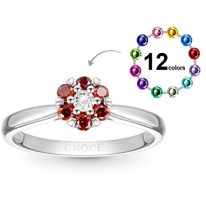 Birthstone Flower Ring image number 0