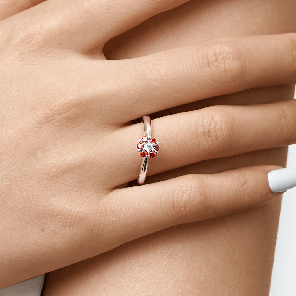 Birthstone Flower Ring image number 5