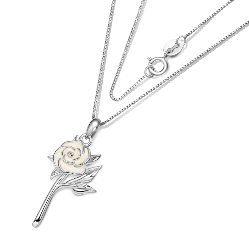 White Rose Necklace image number 1