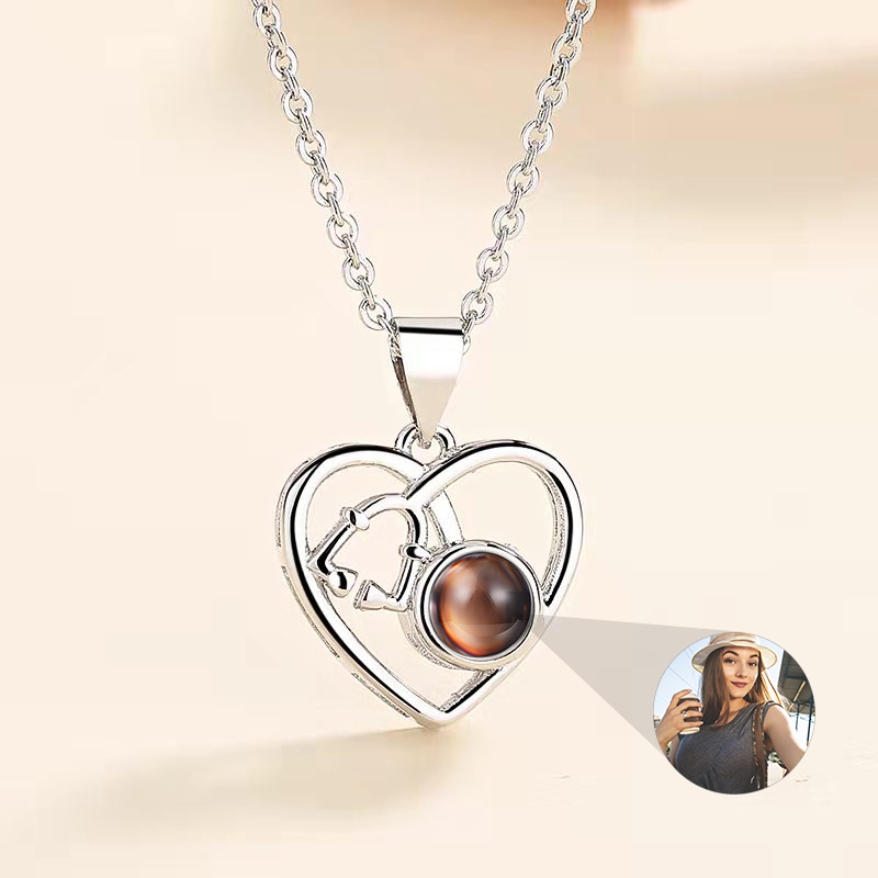 Projection Love Heart Necklace image number 1