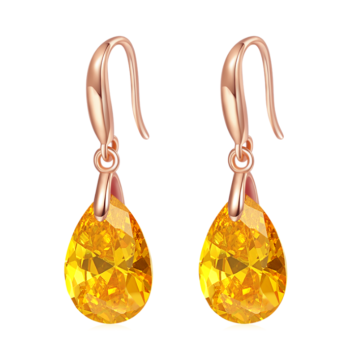 Pear-shape Birthstone Dangle Earrings image number 0