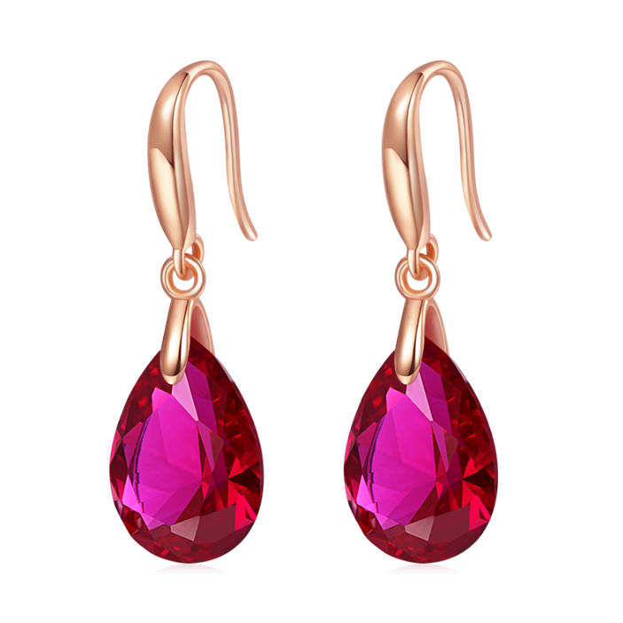 Pear-shape Birthstone Dangle Earrings image number 0