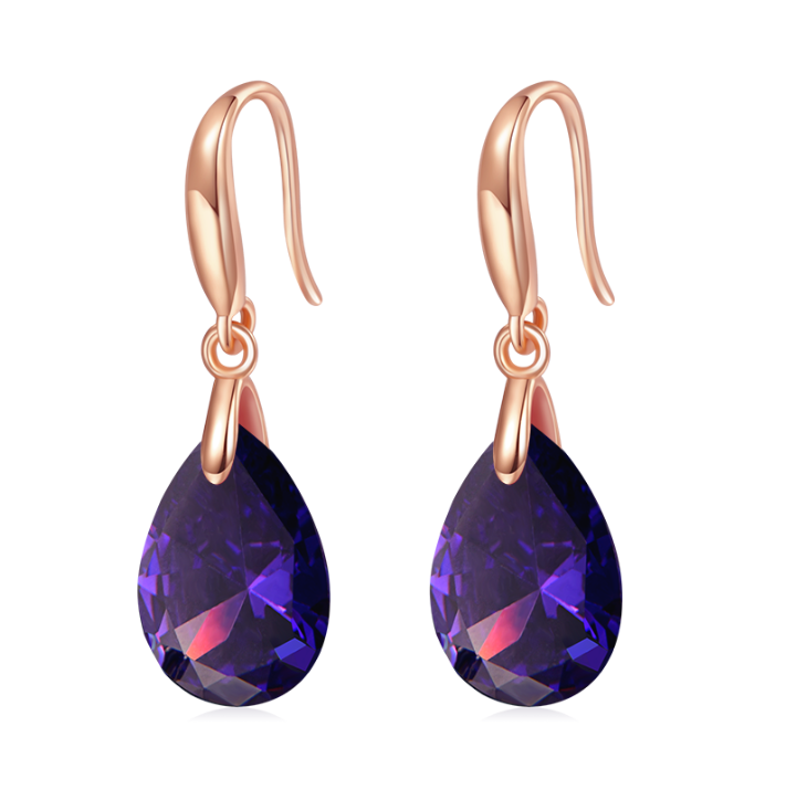 Pear-shape Birthstone Dangle Earrings image number 0