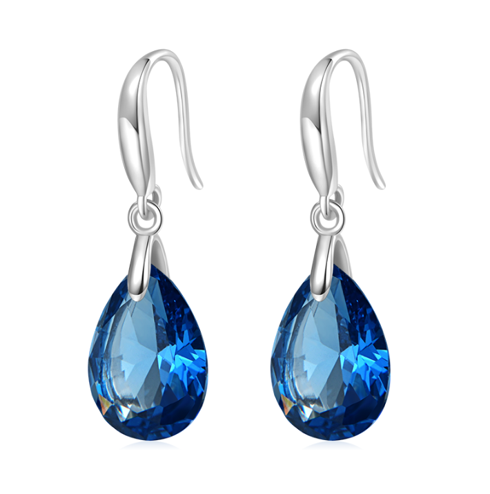 Pear-shape Birthstone Dangle Earrings image number 0