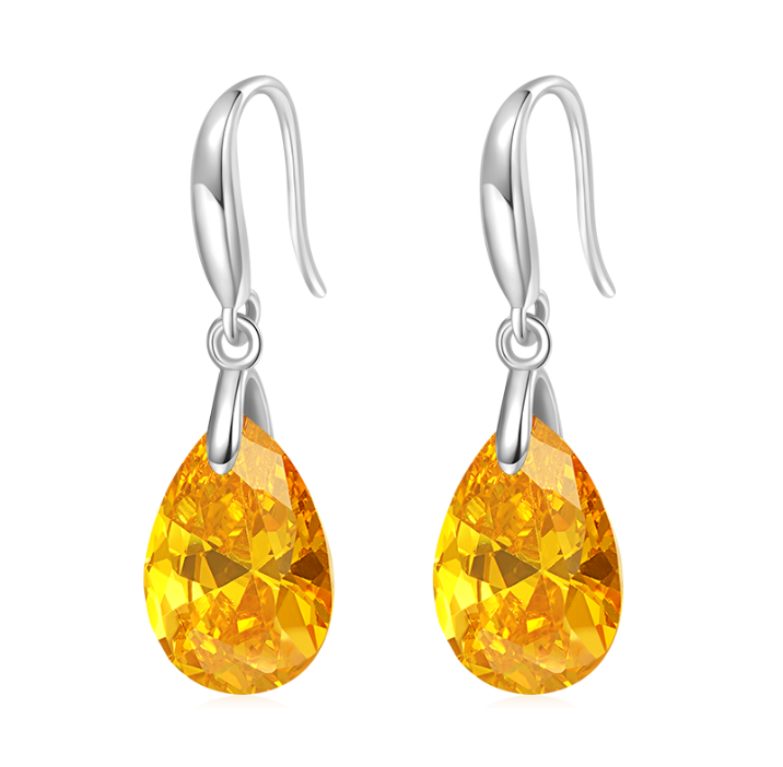 Pear-shape Birthstone Dangle Earrings image number 0
