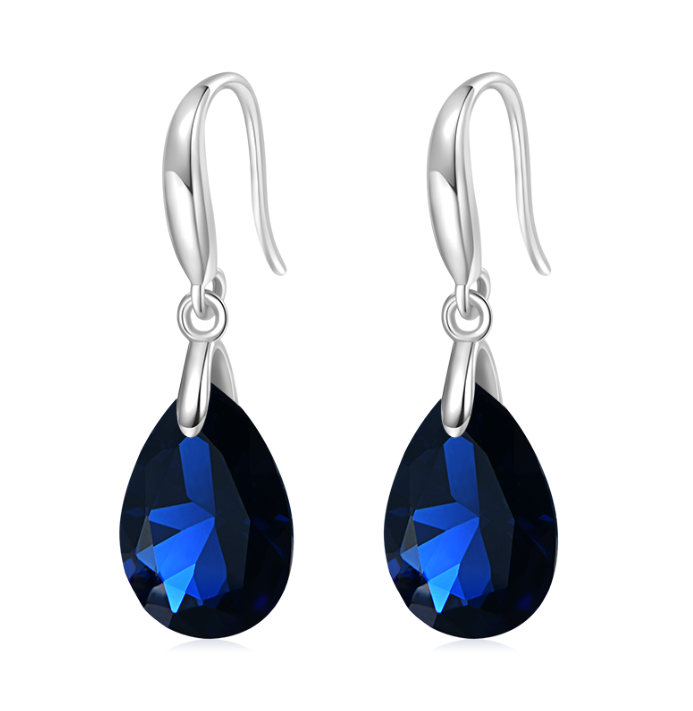 Pear-shape Birthstone Dangle Earrings image number 0