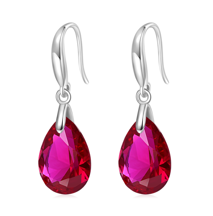 Pear-shape Birthstone Dangle Earrings image number 0