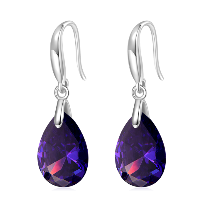 Pear-shape Birthstone Dangle Earrings image number 0