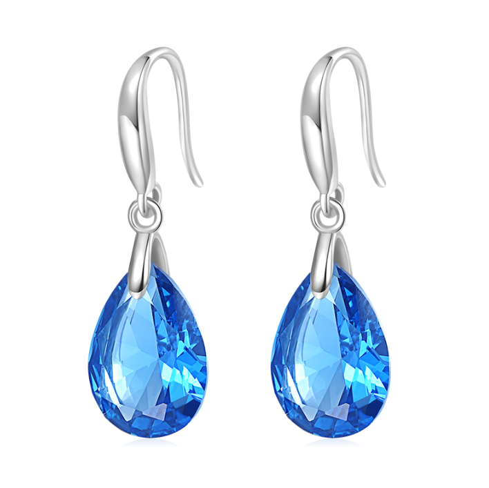 Pear-shape Birthstone Dangle Earrings image number 0