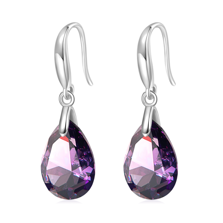 Pear-shape Birthstone Dangle Earrings image number 0