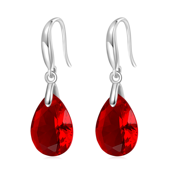 Pear-shape Birthstone Dangle Earrings image number 0