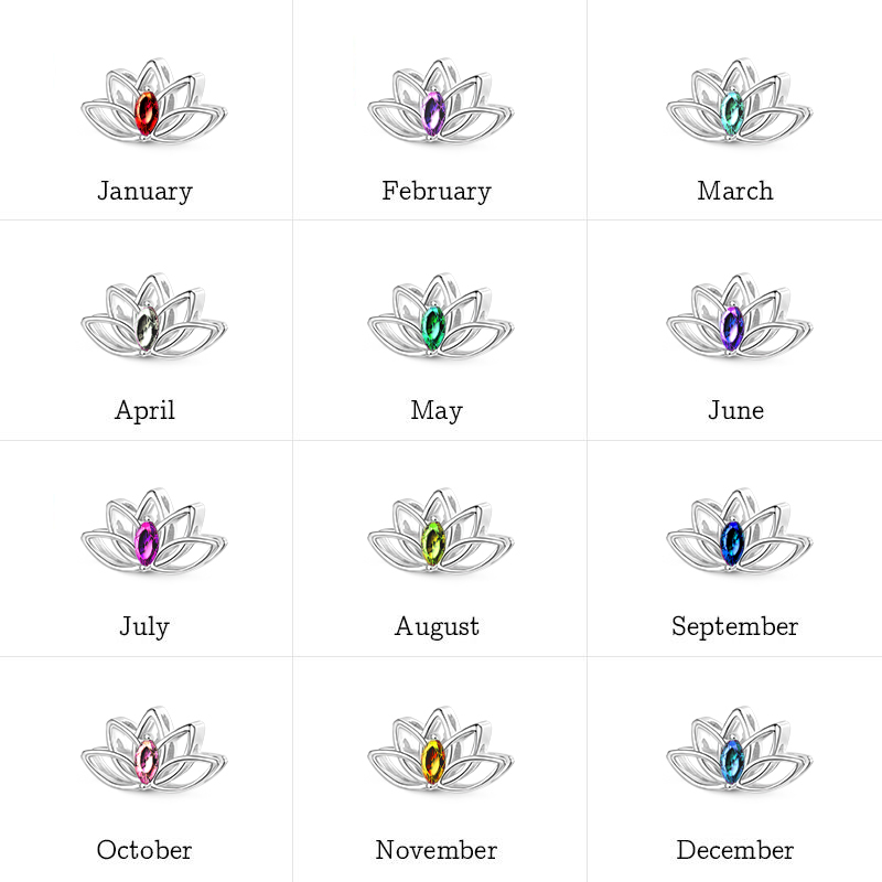 Lotus Birthstone Charm image number 6