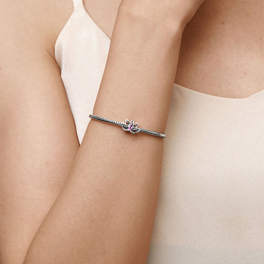 Lotus Birthstone Charm image number 5