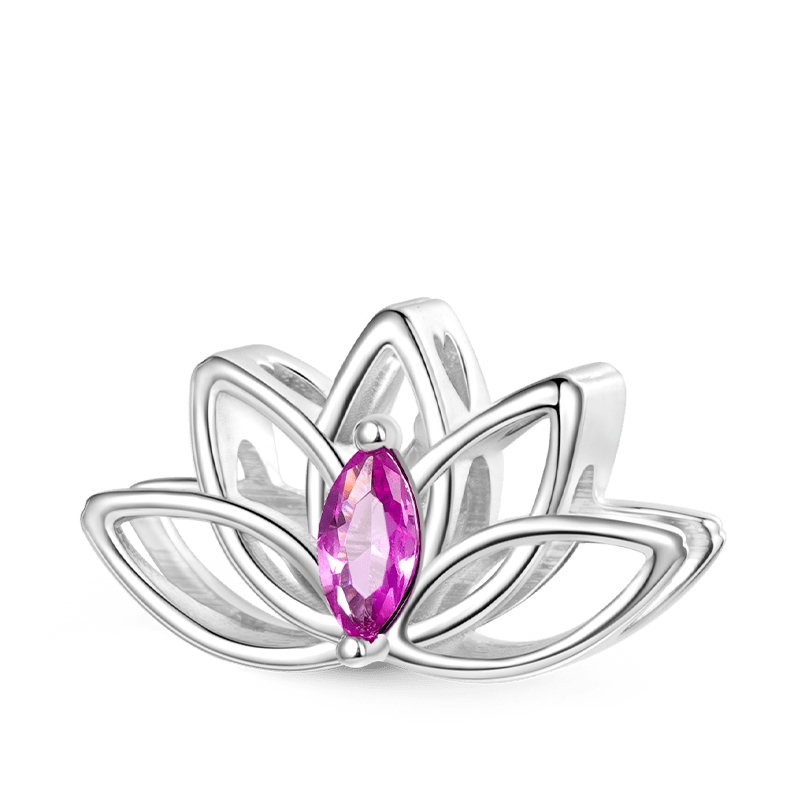 Lotus Birthstone Charm image number 0