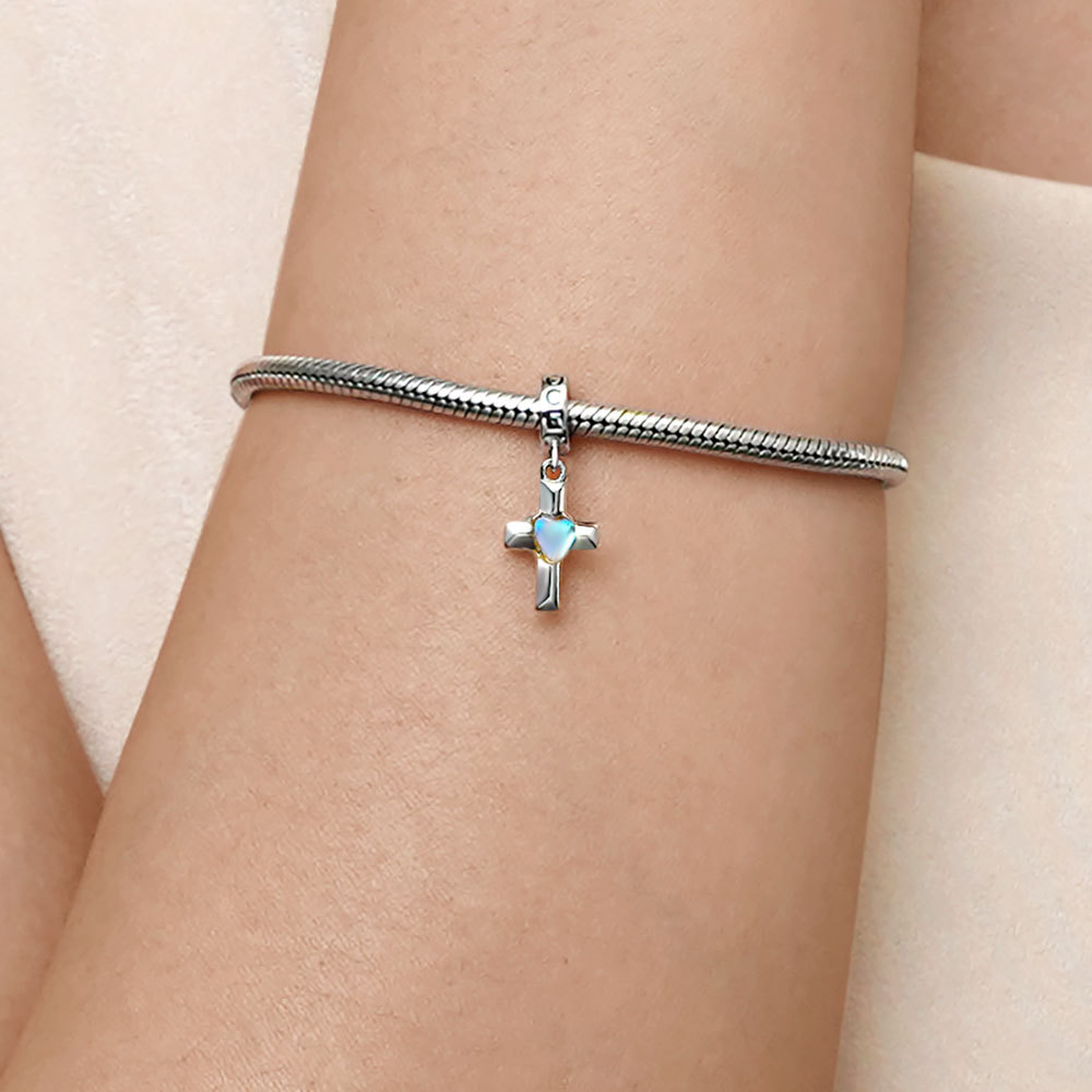 Moonstone Cross Pendant image number 6