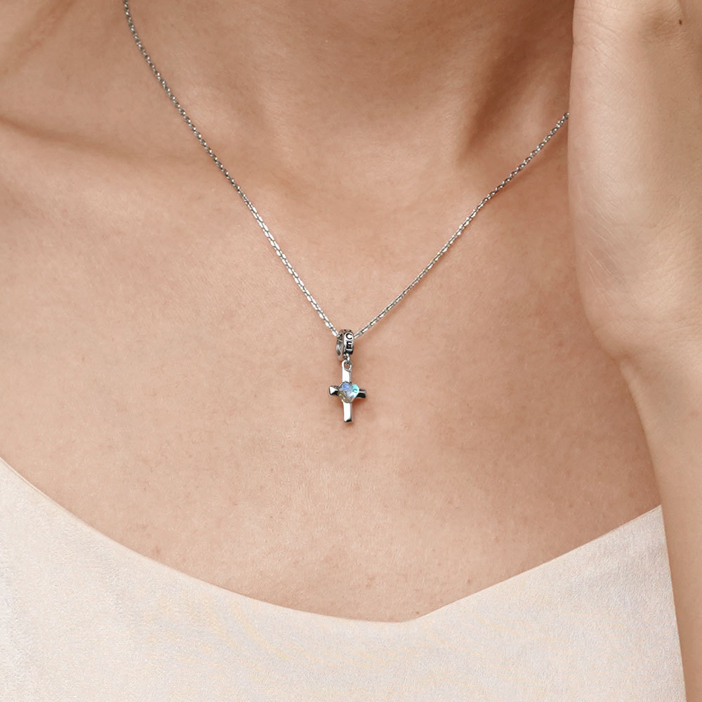 Moonstone Cross Pendant image number 4