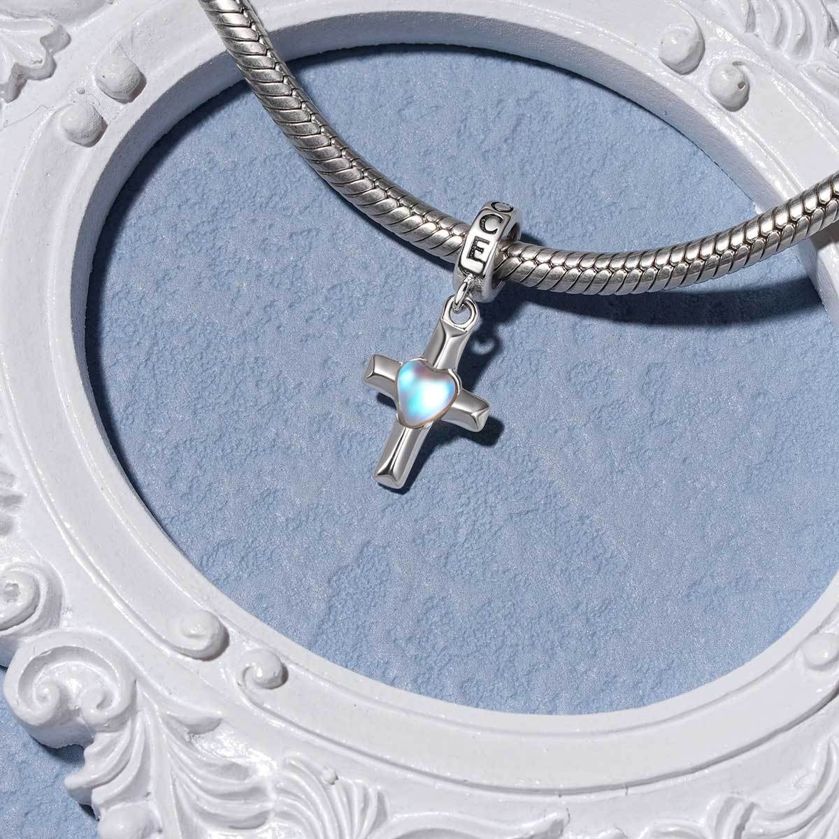 Moonstone Cross Pendant image number 2