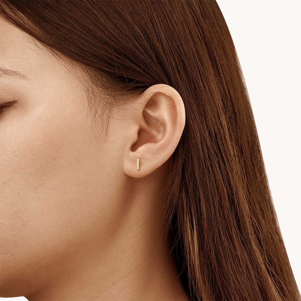 Dainty Bar Stud Earrings image number 2