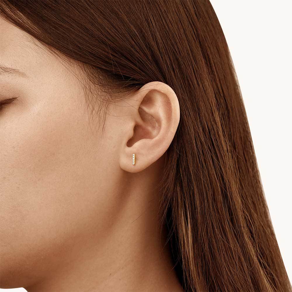 Dainty Bar Stud Earrings image number 2