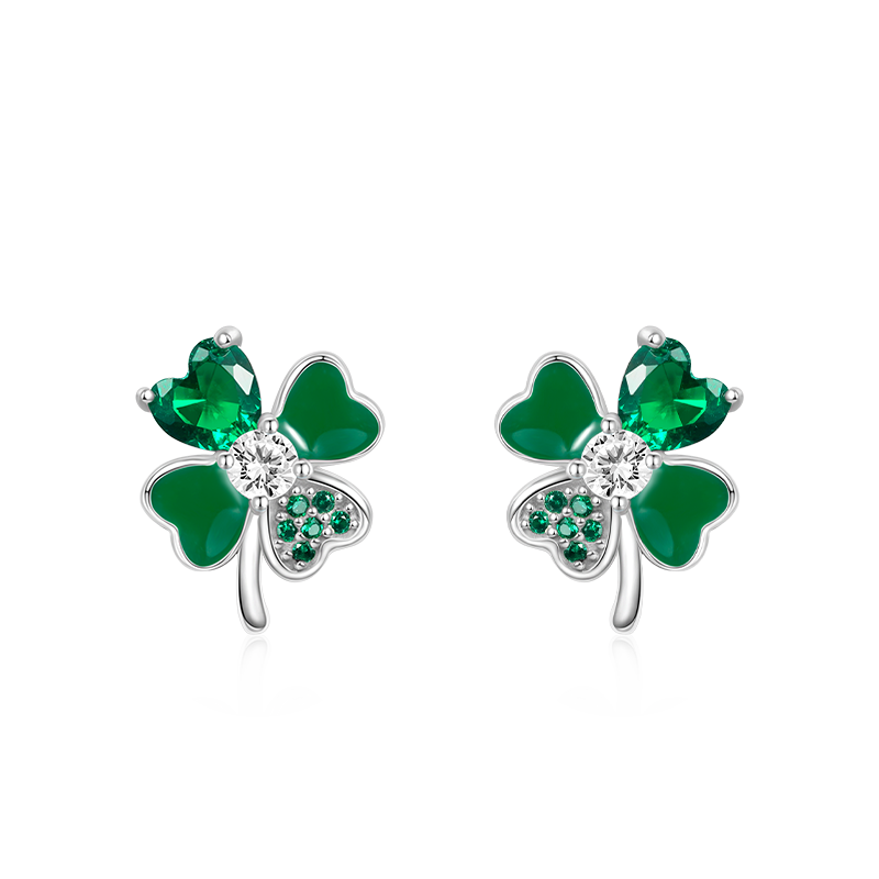 Four Leaf Clover Stud Earrings image number 0