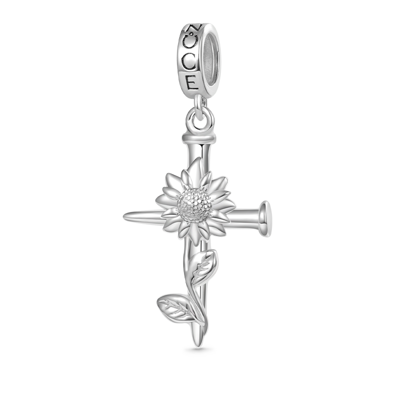 Sunflower Nail Cross Pendant image number 0