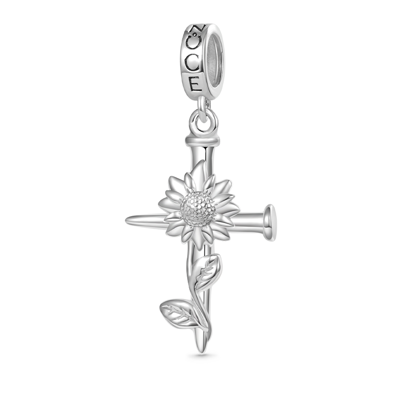 Sunflower Nail Cross Pendant image number 0