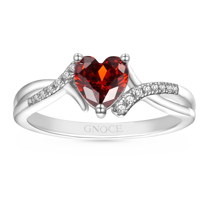 Heart Birthstone Ring image number 1
