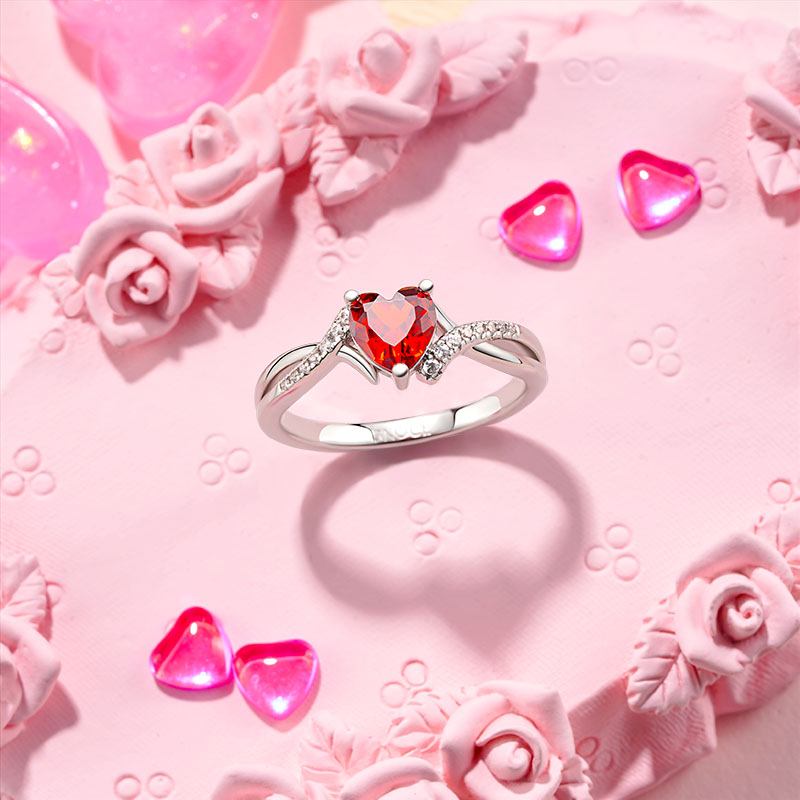 Heart Birthstone Ring image number 3