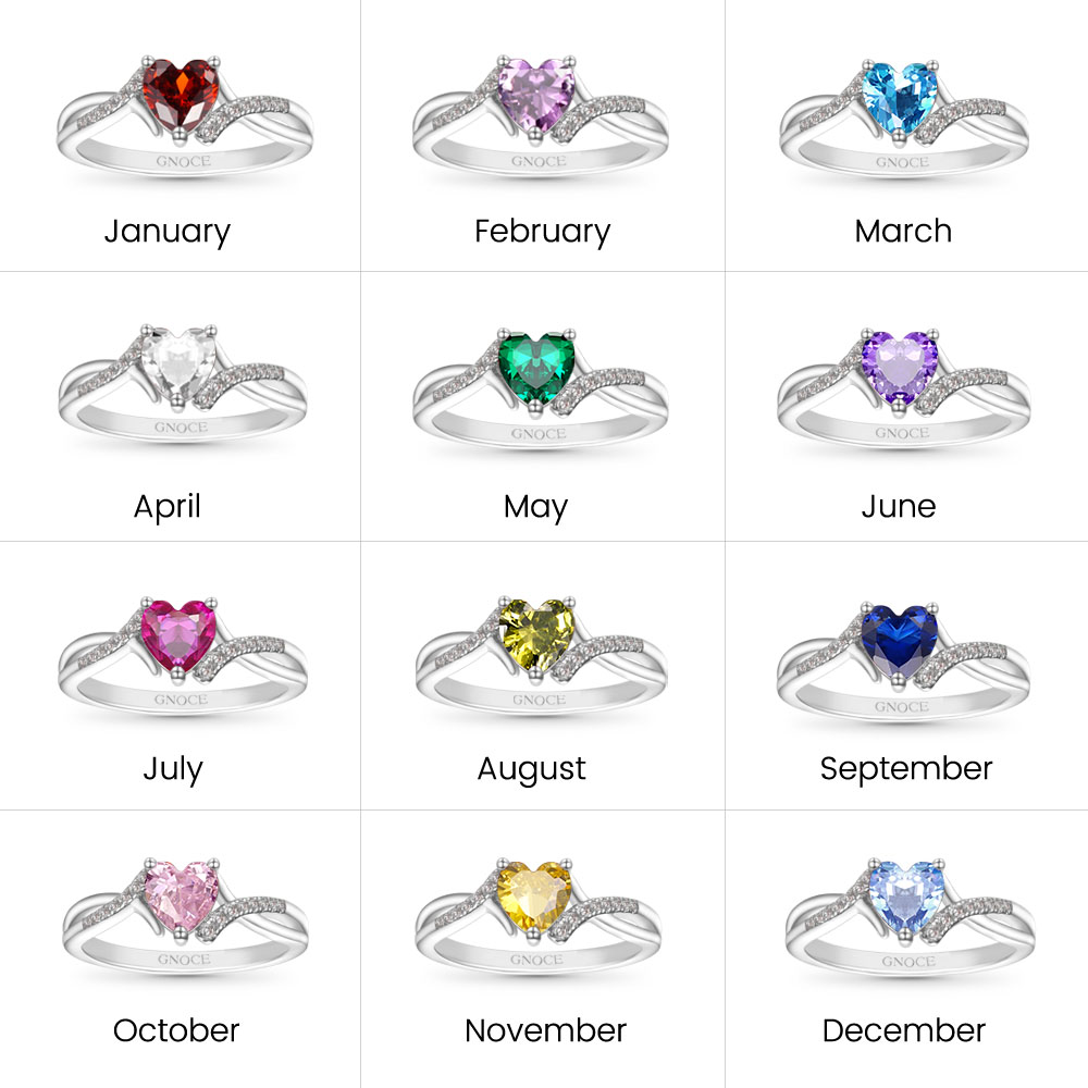 Heart Birthstone Ring image number 6