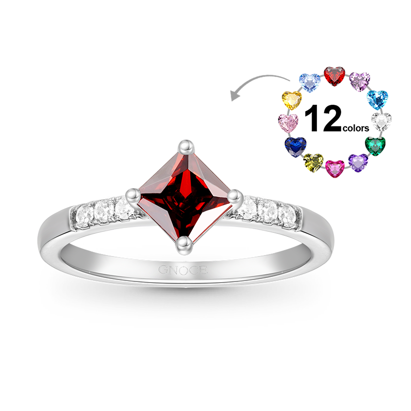 Square-Cut Birthstone Ring image number 0