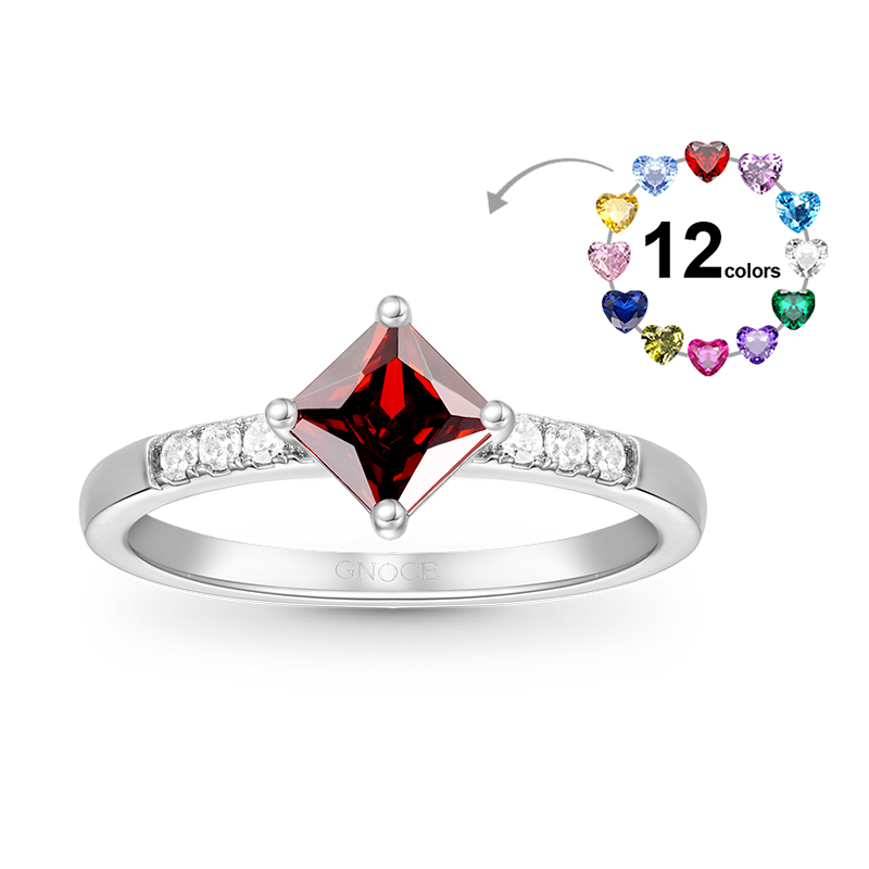Square-Cut Birthstone Ring image number 0