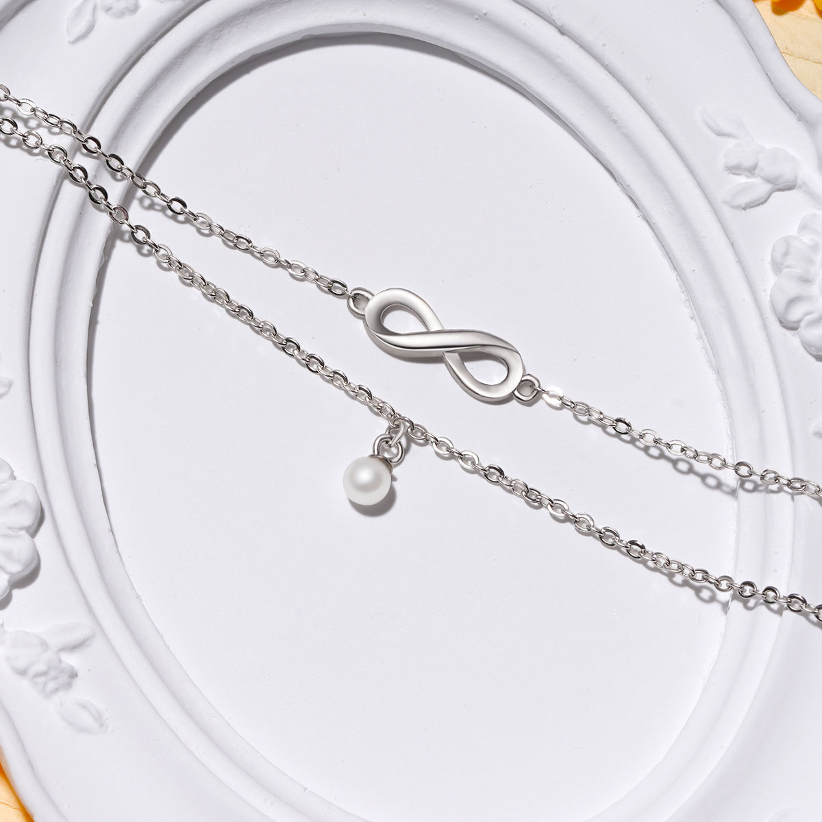 Infinity Love Pearl Bracelet image number 2