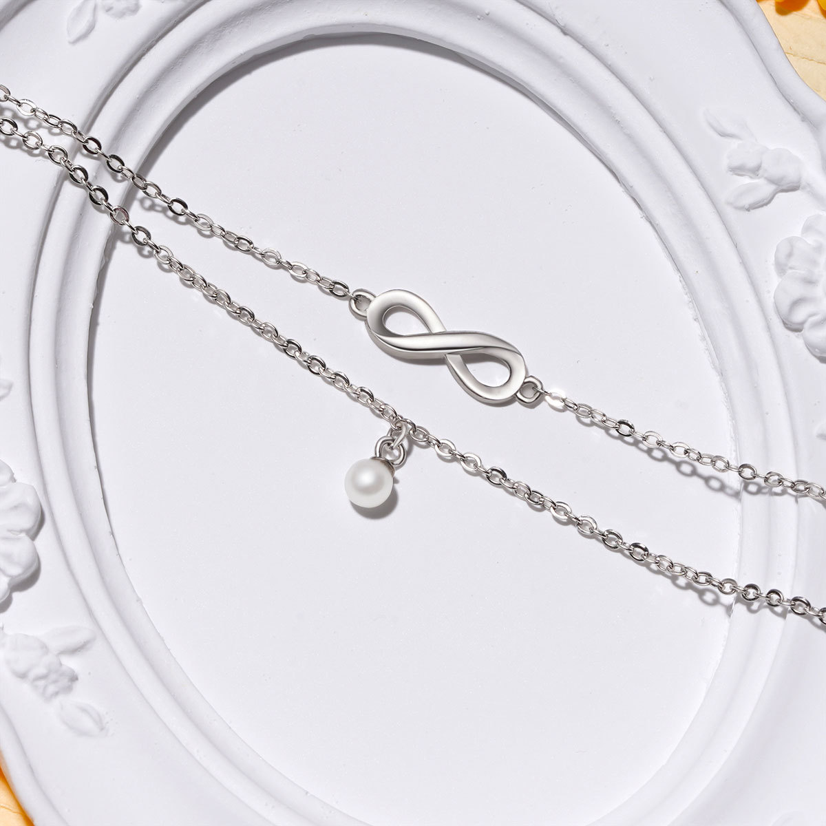 Infinity Love Pearl Bracelet image number 2