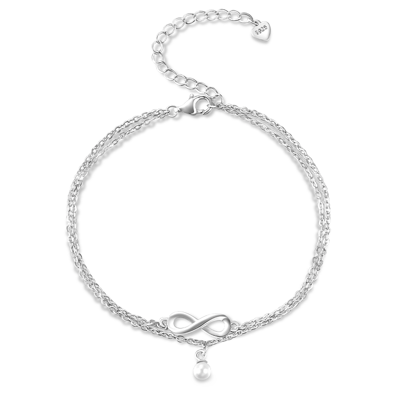 Infinity Love Pearl Bracelet image number 1