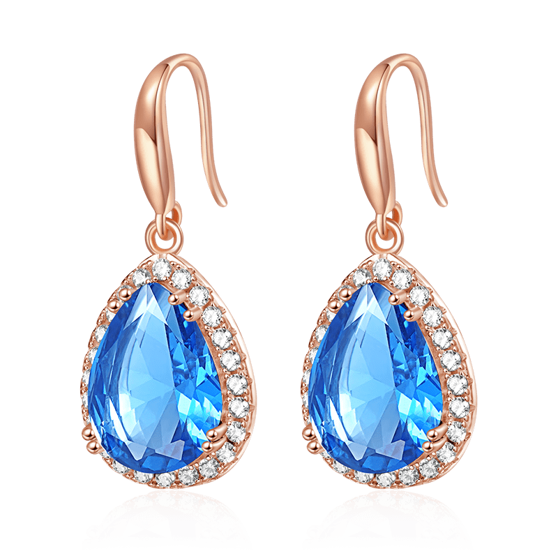 Pear-shape Birthstone Dangle Earrings image number 0