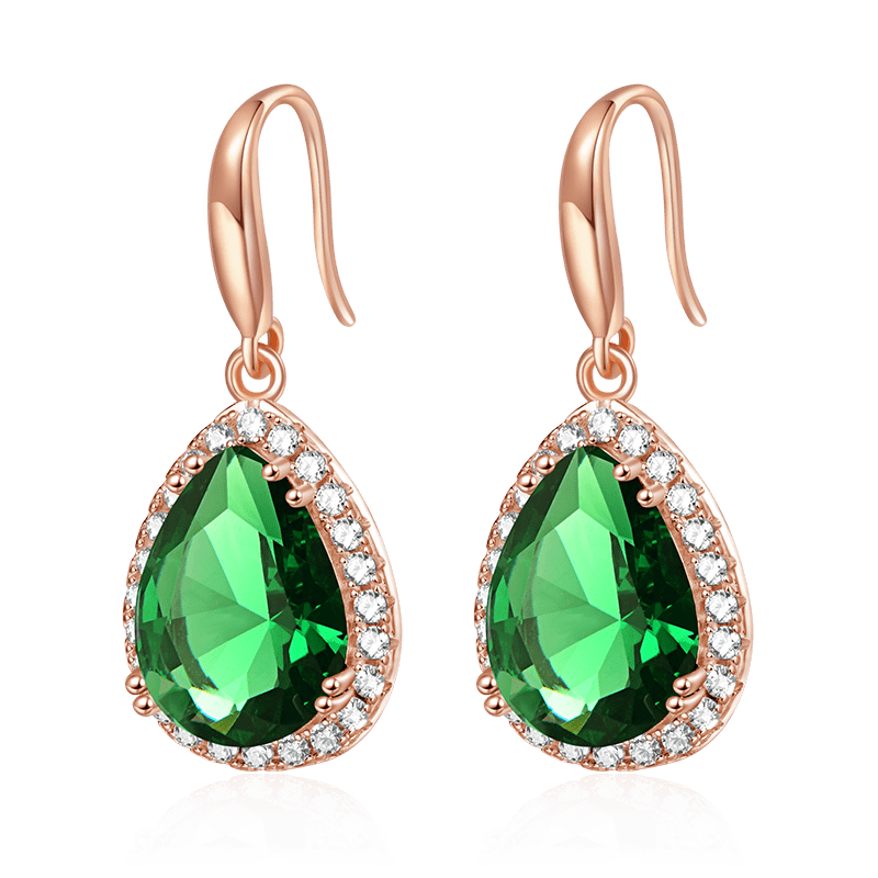 Pear-shape Birthstone Dangle Earrings image number 0