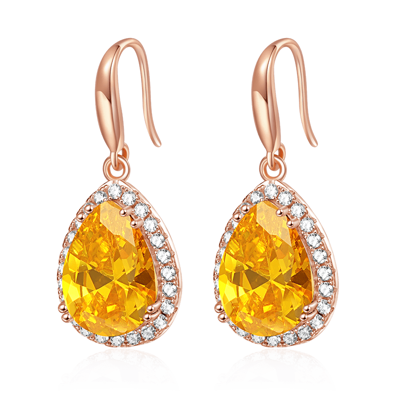 Pear-shape Birthstone Dangle Earrings image number 0