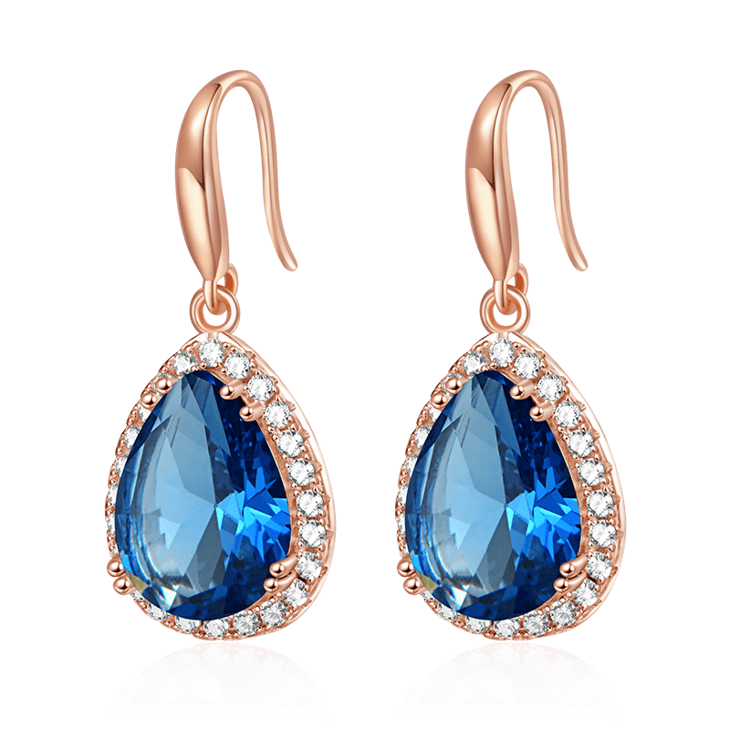 Pear-shape Birthstone Dangle Earrings image number 0