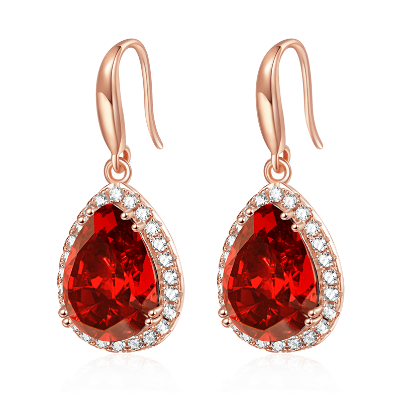 Pear-shape Birthstone Dangle Earrings image number 0