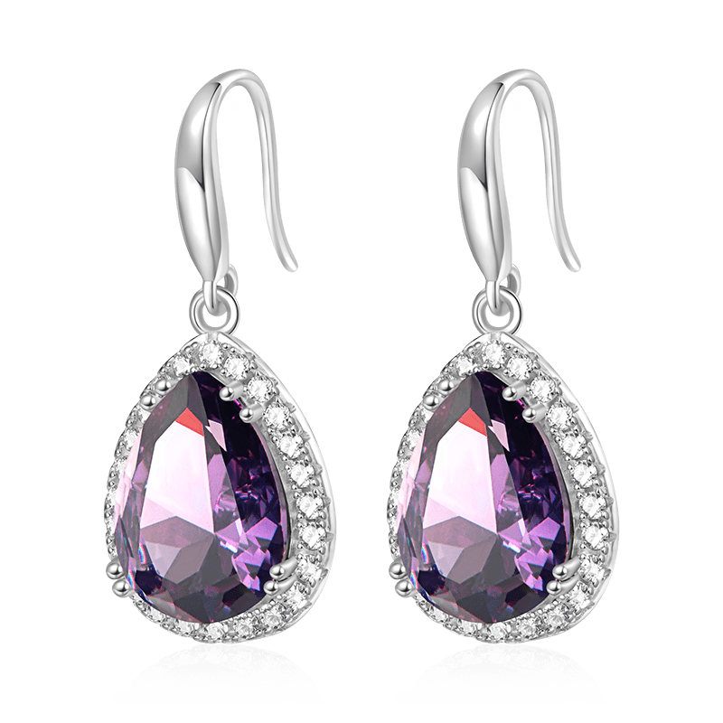 Pear-shape Birthstone Dangle Earrings image number 0