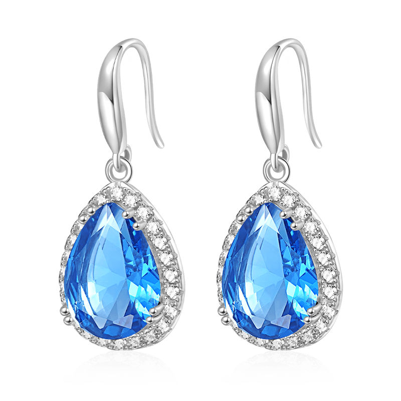 Pear-shape Birthstone Dangle Earrings image number 0