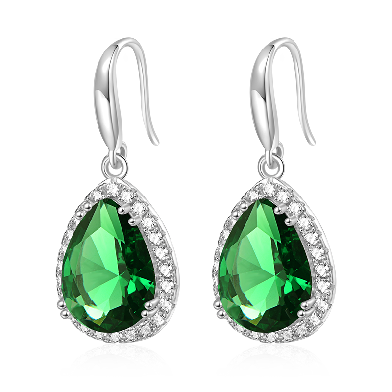 Pear-shape Birthstone Dangle Earrings image number 0